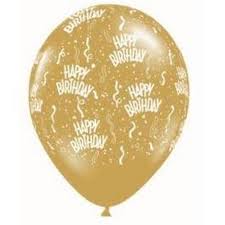 (image for) Happy Birthday Gold Latex Balloon (Float Time 3+ Days)